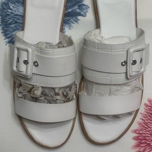 Cole Haan White Leather Slide